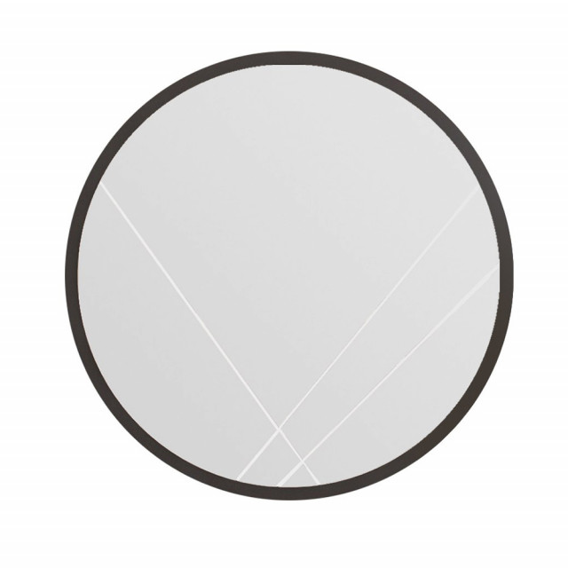 Oglinda rotunda neagra din lemn 60 cm Gabel The Home Collection