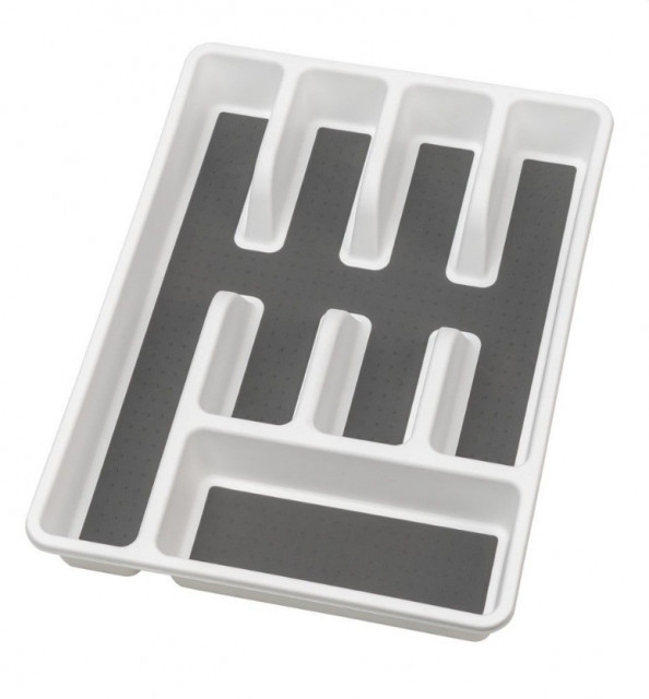 Organizator pentru tacamuri alb/gri din plastic Anita Wenko