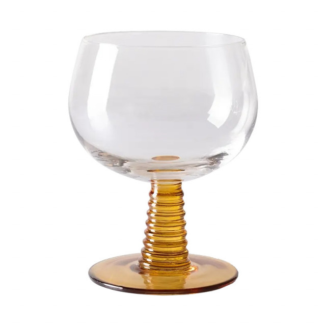 Pahar pentru vin ocru din sticla 350 ml Swirl HKliving