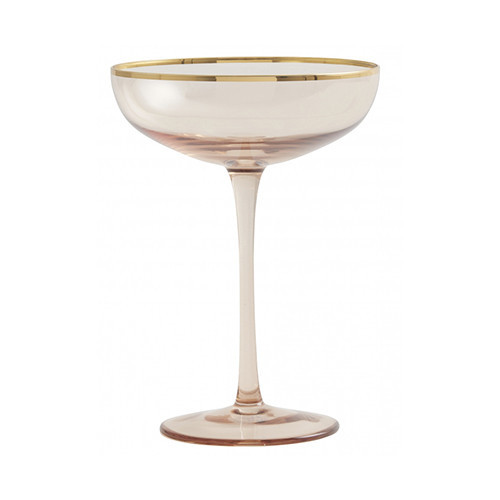 Pahar transparent/auriu din sticla pentru cocktail 12x16 cm Goldie Nordal