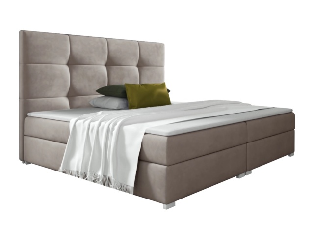 Pat bej din textil 160x200 cm Hari I Boxspring FURPOL