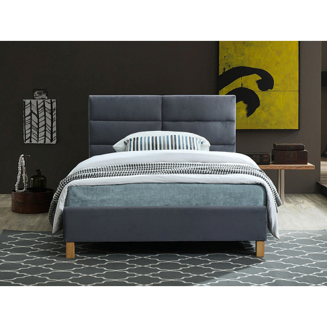 Pat gri din catifea 120x200 cm Sierra The Home Collection