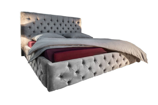 Pat gri din catifea 160x200 cm Paris Velvet The Home Collection