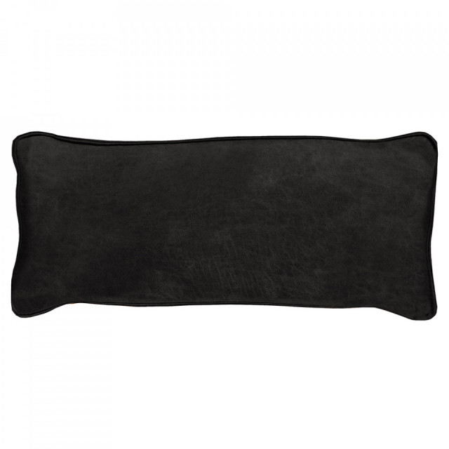 Perna dreptunghiulara neagra din piele 30x70 cm Bean Woood