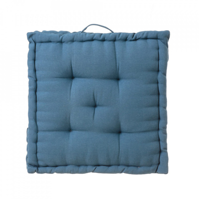 Perna patrata albastra din poliester si bumbac pentru podea 45x45 cm Loving Colours The Home Collection