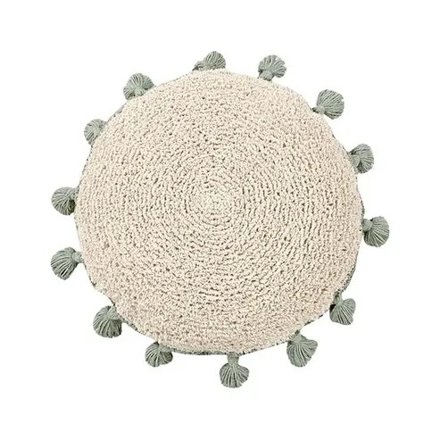 Perna podea rotunda crem/verde din bumbac 48 cm Circle Lorena Canals