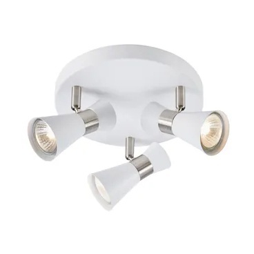 Plafoniera alba/argintie din metal cu 3 becuri Folie Markslojd