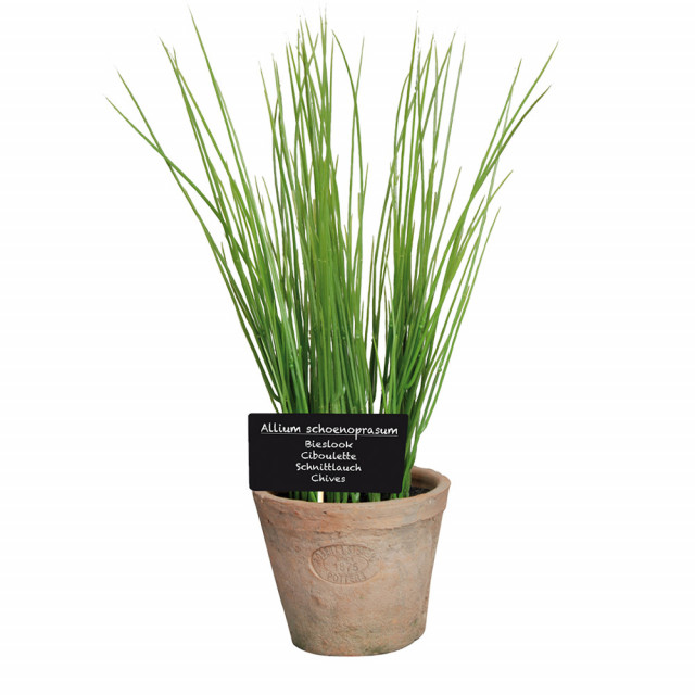 Planta artificiala cu ghiveci multicolora din teracota si polistiren 27 cm Chives L Esschert Design