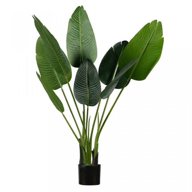 Planta artificiala verde cu ghiveci din textil 108 cm Strelitzia Woood