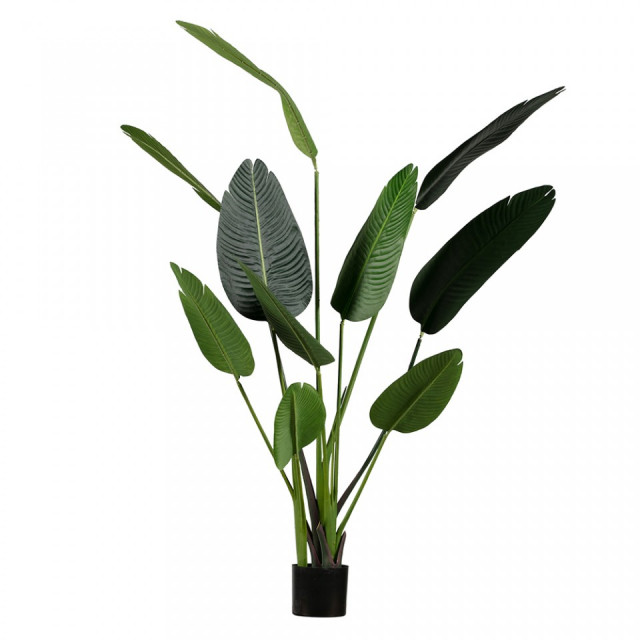 Planta artificiala verde cu ghiveci din textil 164 cm Strelitzia Woood