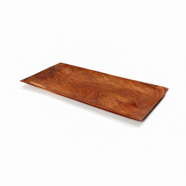 Platou maro din lemn de tec 15X31 cm Sushi Bazar Bizar