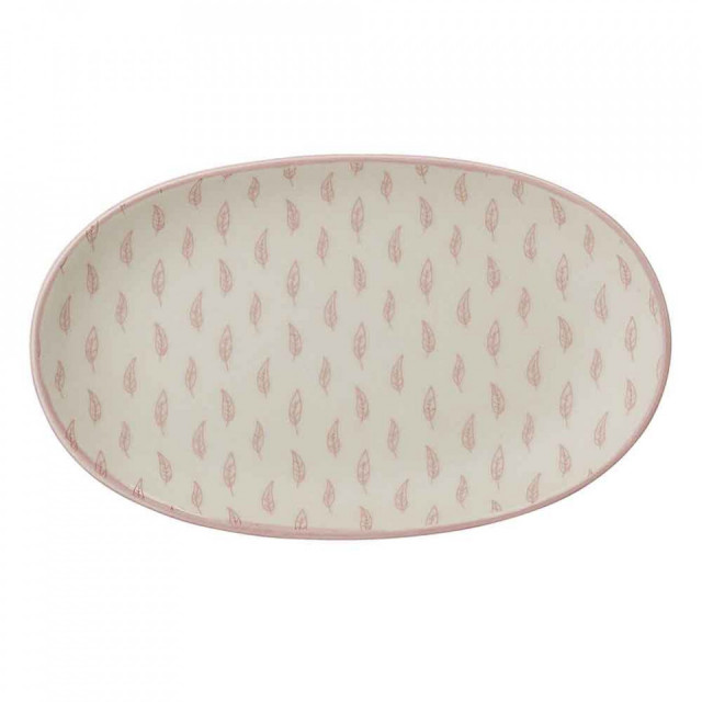 Platou roz din ceramica 13x21 cm Leaf Bloomingville Mini