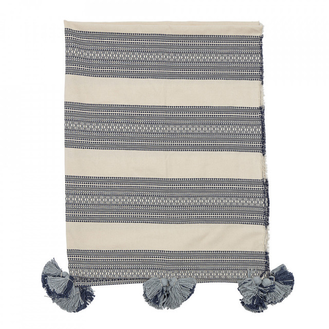 Pled gri/albastru din bumbac 130x170 cm Gabbriel Bloomingville