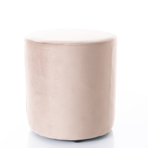 Puf rotund bej inchis din catifea 33 cm Doti C The Home Collection
