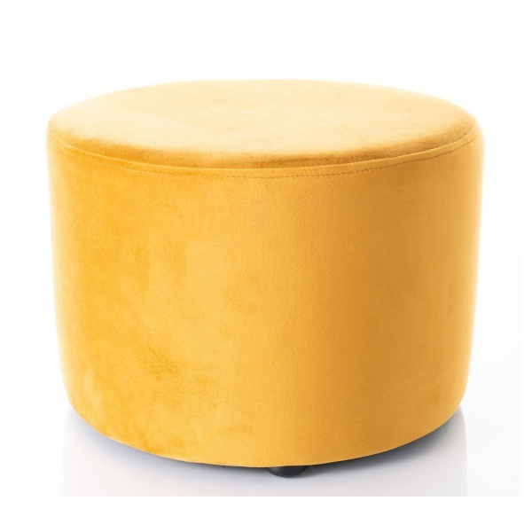 Puf rotund galben curry din catifea 43 cm Doti A The Home Collection