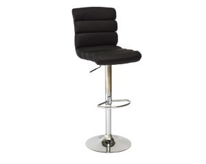 Scaun bar ajustabil negru/argintiu din piele ecologica Kroc The Home Collection