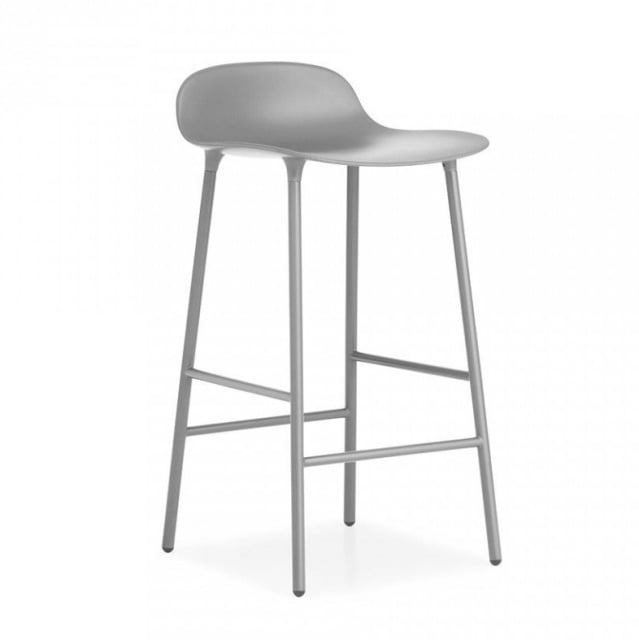 Scaun bar gri din plastic Form Normann Copenhagen