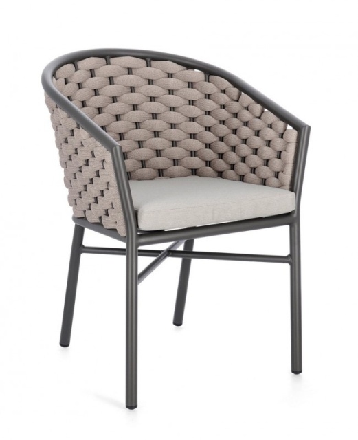 Scaun dining exterior negru/kaki din metal Margalida Bizzotto