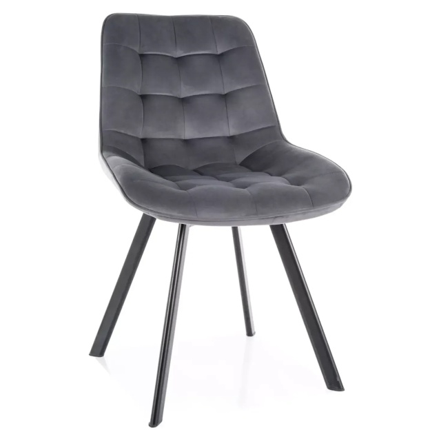 Scaun dining gri din catifea Monti The Home Collection