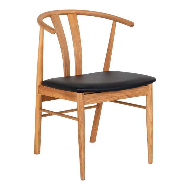 Scaun dining maro/negru din piele ecologica Artenara House Nordic