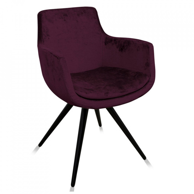 Scaun dining mov pruna din bumbac Hoxton Versmissen