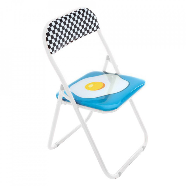 Scaun dining pliabil multicolor din metal Egg Seletti