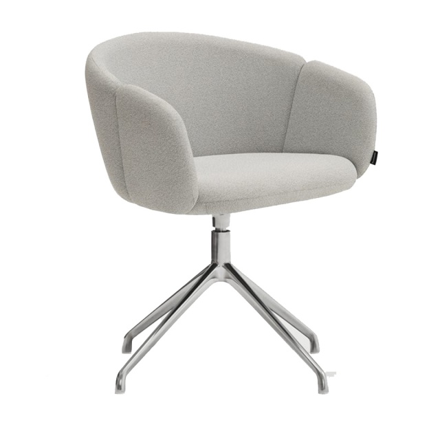 Scaun dining rotativ gri deschis/argintiu din textil Add Teulat