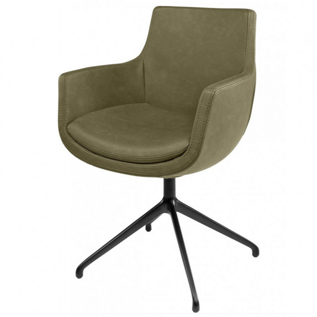 Scaun dining rotativ kaki din bumbac Milla Versmissen