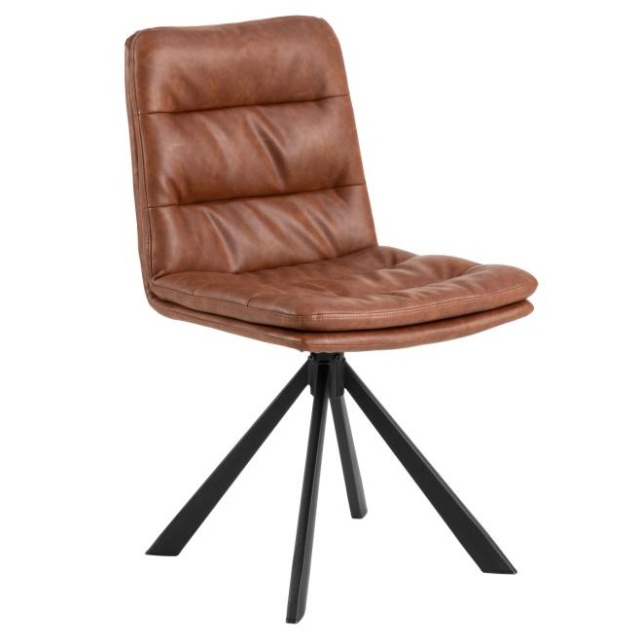 Scaun dining rotativ maro/negru din piele ecologica Dean Actona Company