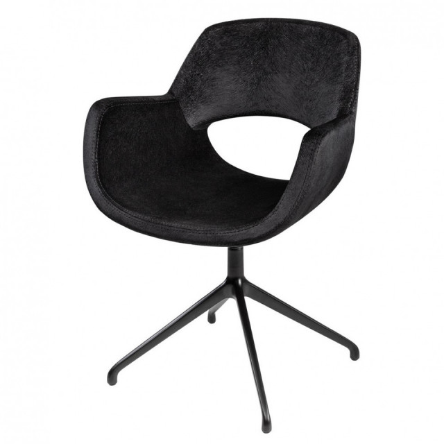 Scaun dining rotativ negru din bumbac Maddox Versmissen