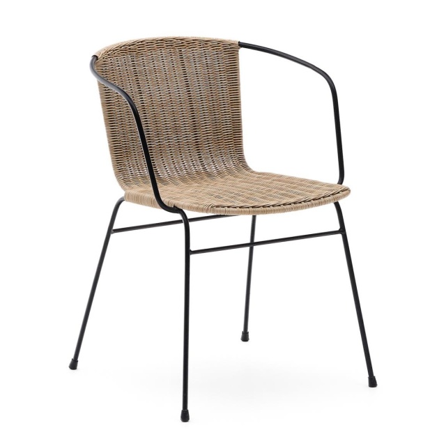 Scaun exterior dining maro din metal Eltiera Kave Home