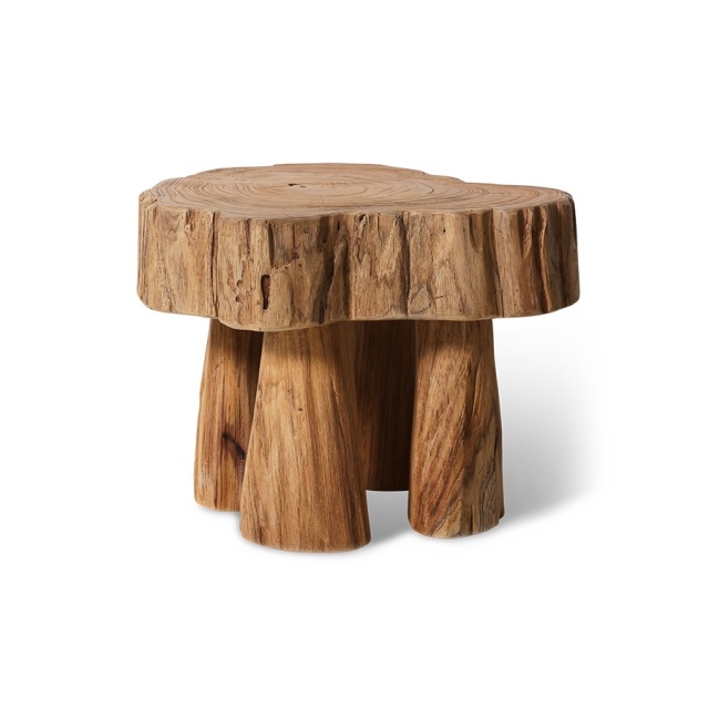 Scaunel maro din lemn 46 cm Log HKliving
