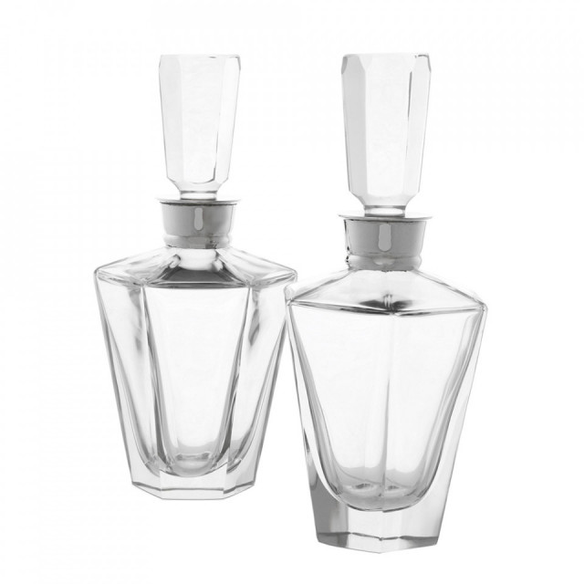 Set 2 decantoare cu dop transparente din sticla Guerlain Eichholtz
