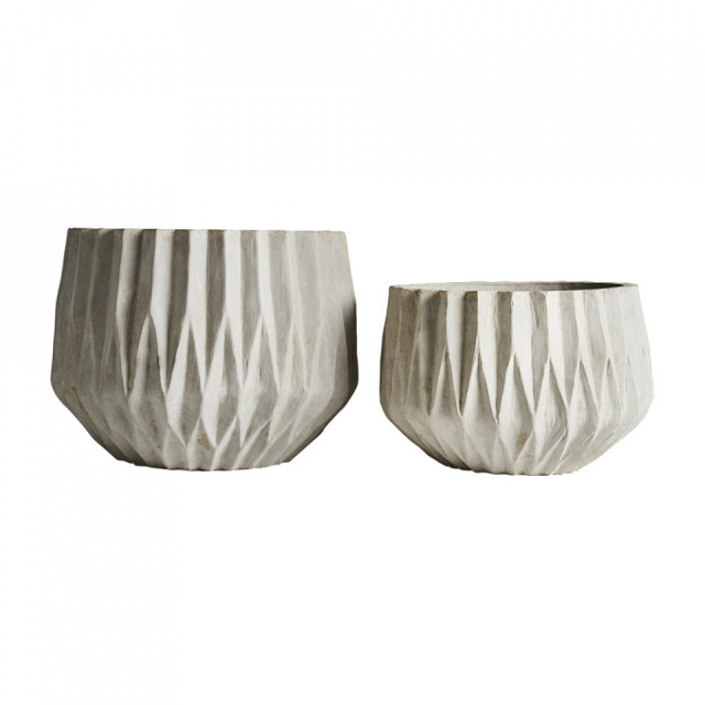Set 2 ghivece albe din ceramica Amphora Vical Home
