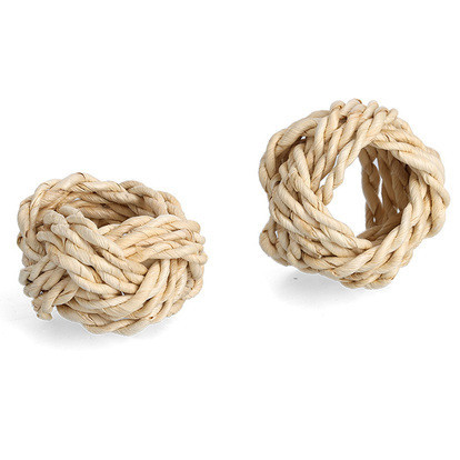 Set 2 inele pentru servetele maro din fibre naturale Weave Zeller