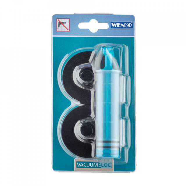 Set 2 suporturi pentru accesorii negre din plastic Vacuum Loc Classic Plus Wenko