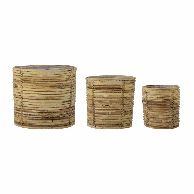 Set 3 cosuri maro din fibre naturale Linoa Bloomingville