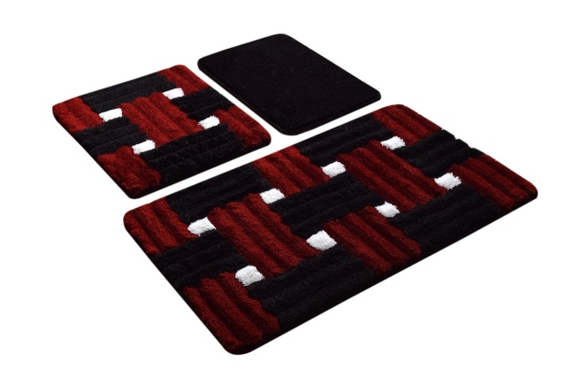 Set 3 covorase de baie multicolore din fibre sintetice Piazza The Home Collection