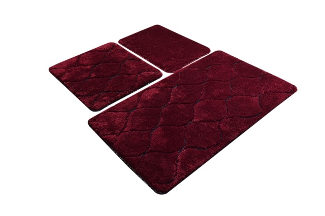 Set 3 covorase de baie rosii din fibre sintetice Infinity The Home Collection