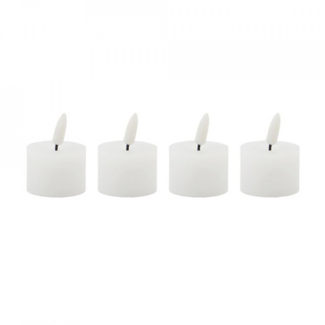 Set 4 decoratiuni luminoase albe din ceara cu LED Candle House Doctor