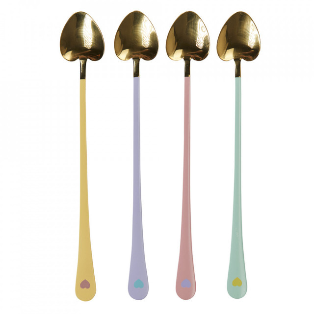 Set 4 lingurite multicolore din inox Love Miss Etoile