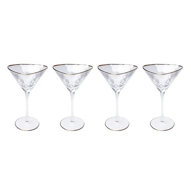 Set 4 pahare pentru cocktail transparente din sticla 240 ml Hommage Kare