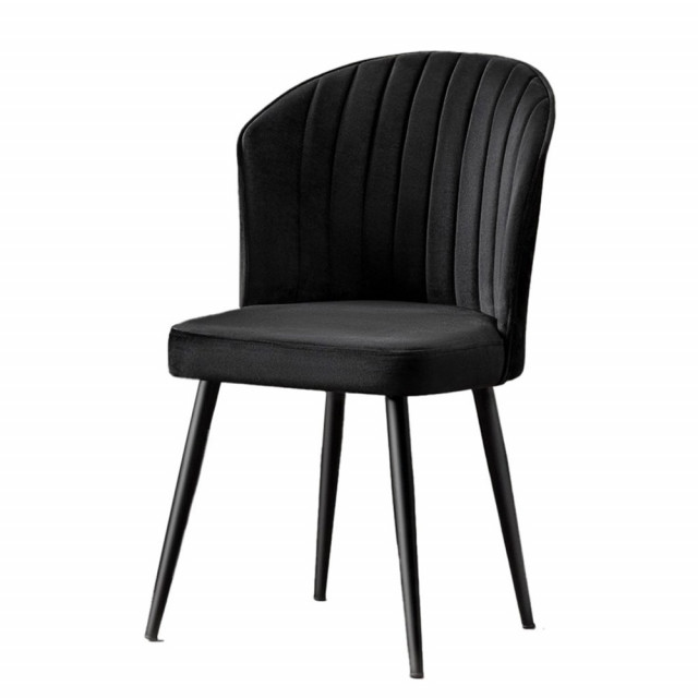 Set 4 scaune dining negre din textil Rubi The Home Collection
