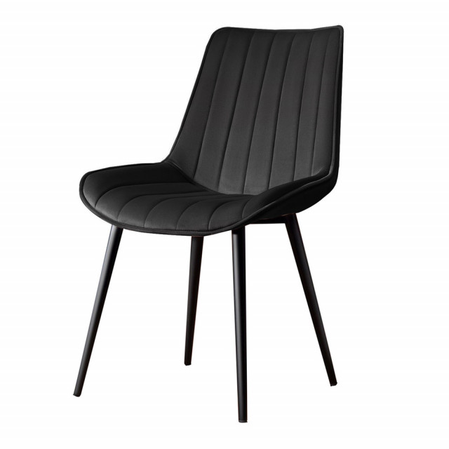 Set 4 scaune dining negru din textil Venus The Home Collection