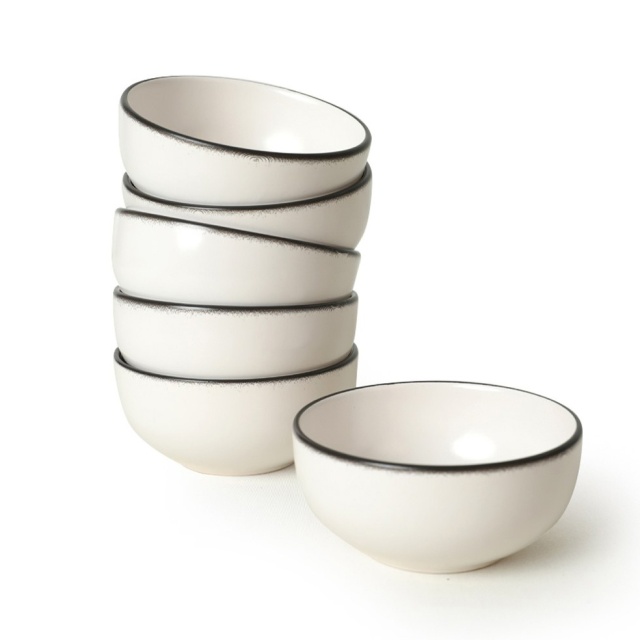 Set 6 boluri albe/negre din ceramica 400 ml Res The Home Collection