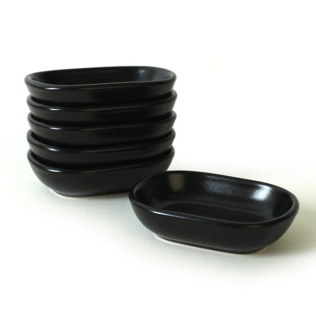 Set 6 boluri pentru aperitive negre din ceramica 11 cm Mat Vix The Home Collection