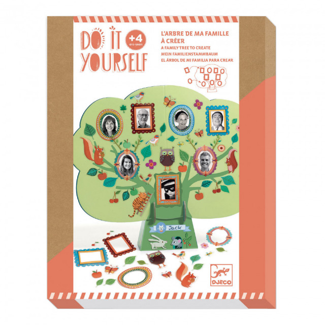 Set creativ multicolor din carton Family Tree DIY Djeco