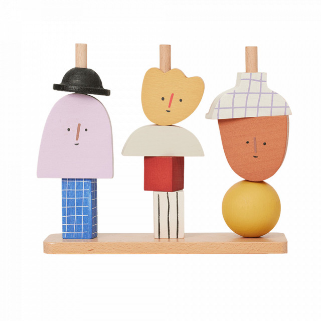 Set de construit multicolor din lemn Character Ferm Living