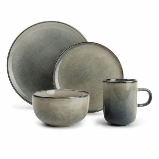 Set de masa 16 piese albastre/verzi din ceramica Meridian Aerts