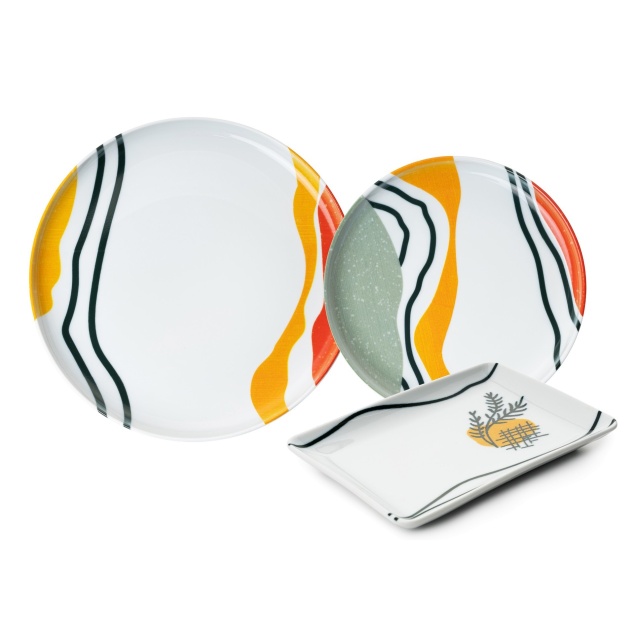 Set de masa 18 piese multicolore din ceramica Verg The Home Collection